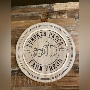 pumpkin patch fall hanging sign, new